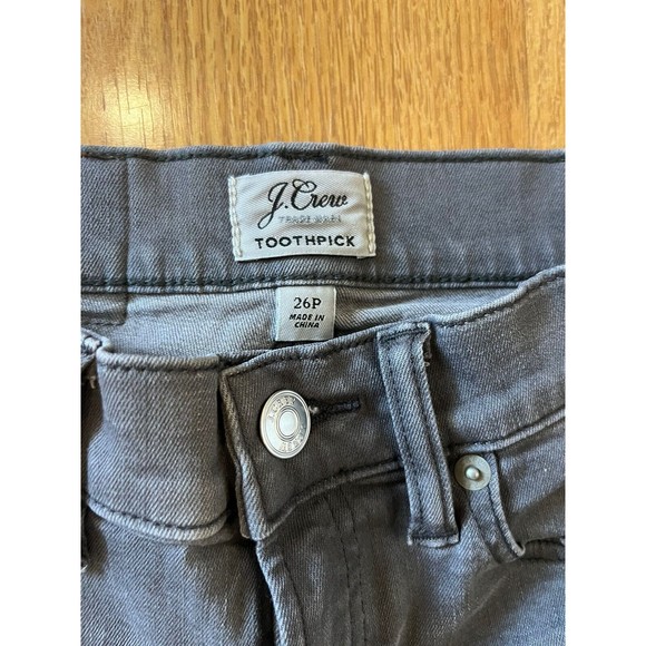 J Crew Gray Toothpick Skinny Jeans Size 26 Petite - Picture 2 of 6